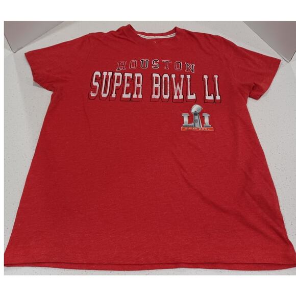 NFL Houston Super Bowl LI Men's T-shirt Red Size Medium - Picture 1 of 5